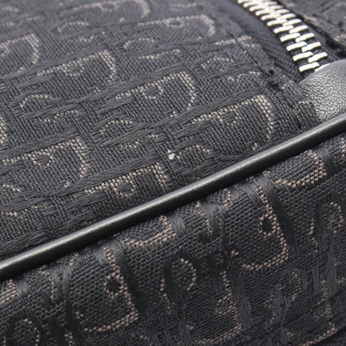 Dior Handbag Street Chic Trotter Black Canvas Leather