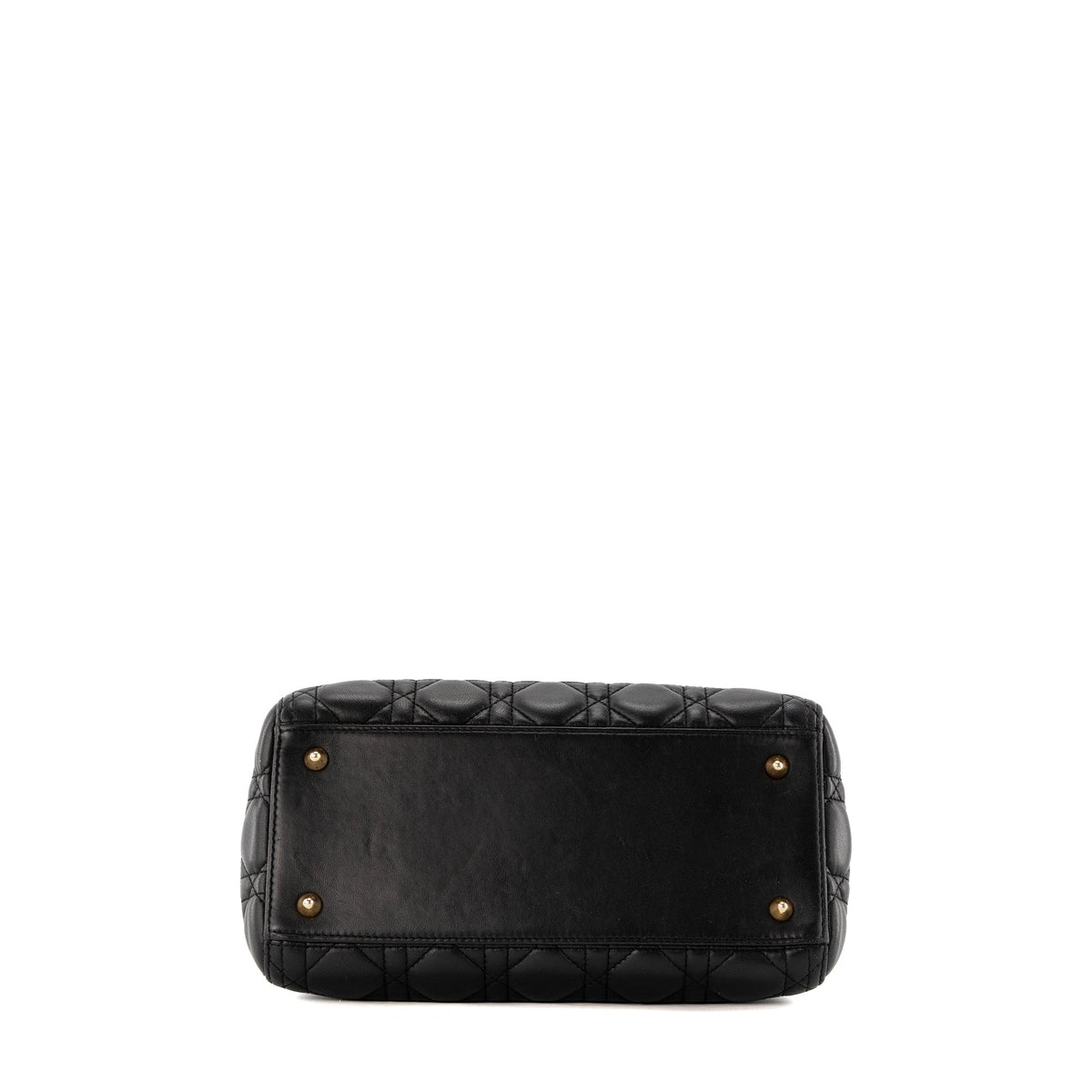 DIOR - Lady Dior medium Dior handbag in vintage black cannage black leather